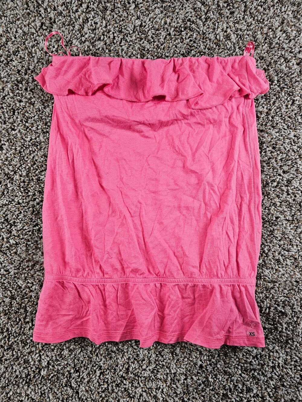 Vintage Y2K American Eagle Womens Sz XS Tube Top Strapless Shirt Bright Pink